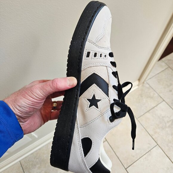 NWOT Converse Men's AS-1 Pro Leather/Suede Sneakers, White/Black, Sz 12 - Picture 12 of 16